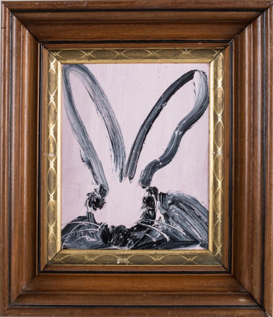 Untitled (Black outline bunny on light lavender), 10