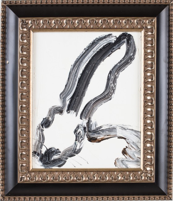 Untitled (Black outline bunny on white), 10